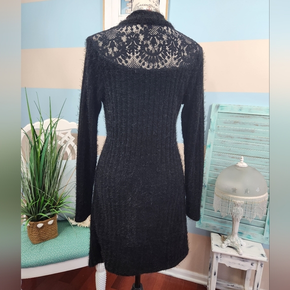 Artesia Long Sleeve Black Lace Waterfall Cardigan - Picture 4 of 7